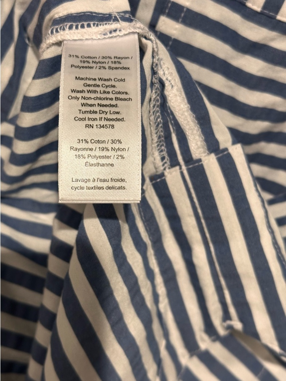 Vineyard Vines Blue & White Striped Shirt Cover-Up Dress - Picture 4 of 5
